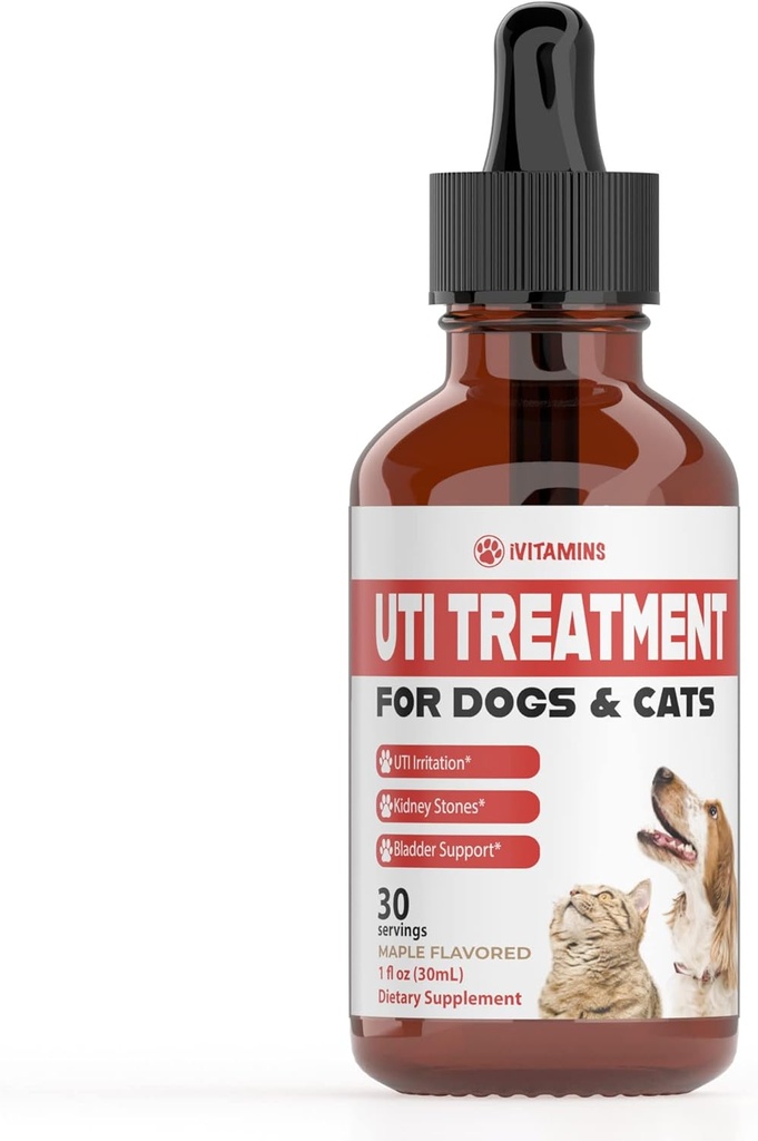Traitement UTI chat & chien - UTI Médecine pour chiens - UTI chat Traitement - Chien UTI Traitement - peut aider avec UTI, Incontinence, Bladder Stones & More - 1 fl oz