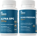 Dr Tobias Alpha GPC & Blood Pressure Support - Soutien Fonction cognitive et bien-être circulatoire avec supplément choline biodisponible, herbes et vitamines, non-OGM