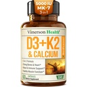 Supplément vitamine D3 K2 – All-in-1 pour la santé immunitaire, osseuse et cardiaque avec vitamine D + vitamine K (sous forme de MK7) – K2 D3 (5000 UI) Supplément vitamine avec poivre noir pour absorption maximale, 60 capsules