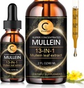 Gouttes de Mullein pour Lung, Extrait de Mullein Leaf, Teinture liquide de Mullein Super Concentré,Vegan, Non-OGM, 2 FL OZ