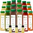 Nettoyez les jus de protéines 5 jours par la fontaine crue, tous les détox naturels, les fruits pressés à froid, légumes, vanille et saveur de chocolat, goût et énergie, 30 bouteilles 12oz, 3 coups de gingembre