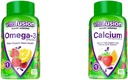 Vitafusion Oméga-3 Vitamines gommy, Lémonade de baies, Vitamines de santé cardiaque(1) et Vitamines gommy au calcium à croquer pour le soutien des os et des dents, Saveur de fruits et de crème