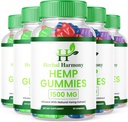 (5 Pack) Gommies de chanvre Harmonie Herbal - Formule Officielle - Gommies Harmonie Herbal Performance Maximum Mélange de chanvre Extra Force, Grand Goût 25mg Par Gummy, 1500mg Par Bouteille Nouveau 2024 (300 Gommies)