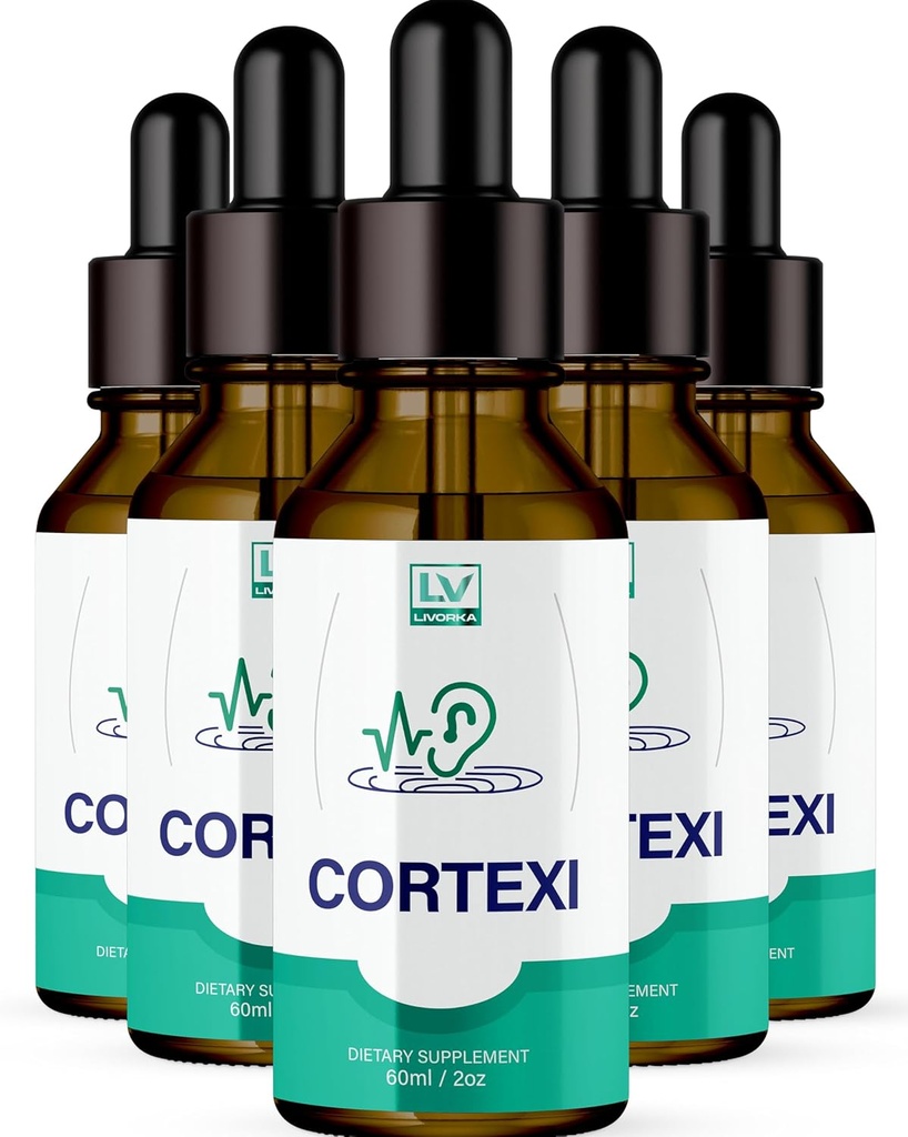 LIVORKA Cortexi gouttes à boire - Formule pour la santé de l'oreille, support auditif - Pack de 5 bouteilles (150 jours d'approvisionnement)