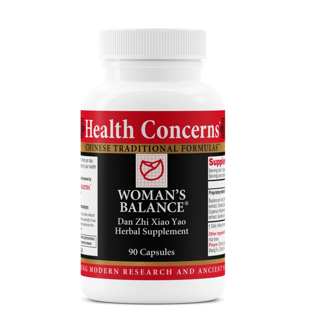 Préoccupations de santé Équilibre de la femme – Supplément de soutien de la SPM à base de plantes pour les femmes – Cycle menstruel et soulagement de la ménopause – Formule à base de plantes chinoises – Soutien de l'humeur et équilibre hormonal – 90 capsules