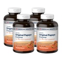 American Health Original Papaya Enzyme - 600 comprimés à croquer, paquet de 4 - Le supplément après-repas - non-OGM, végétalien - 800 Total des services