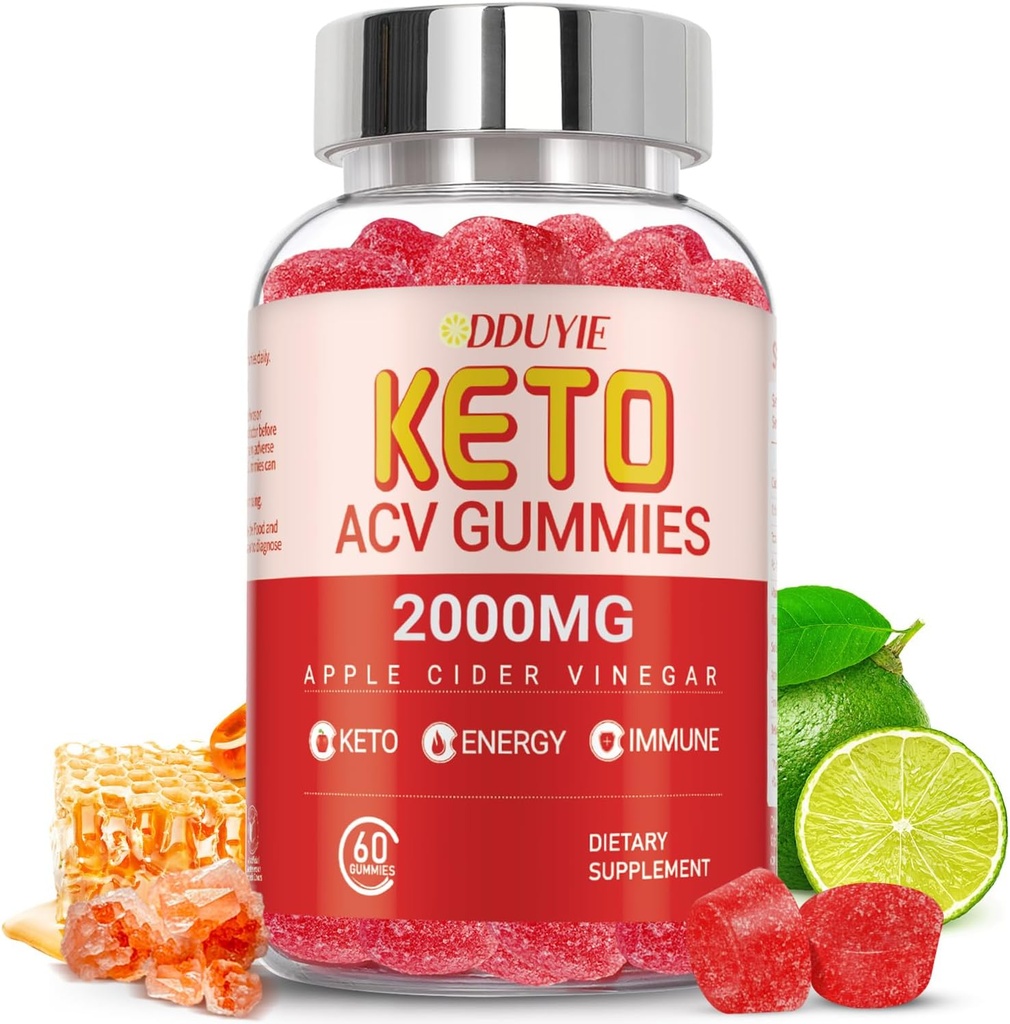 Keto Acv Gummies - supplément de régime de cidre de pomme de vigne pour hommes femmes - avec jus de betterave de grenade en poudre - 60 végétalien