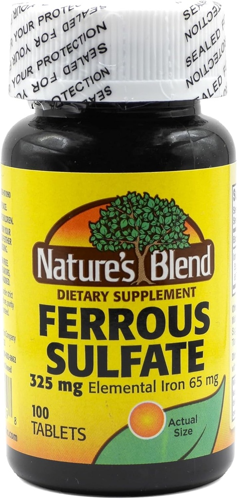 Mélange naturel de sulfate de fer ferreux 325mg BPK, assorties, comprimés, 100 Nombre