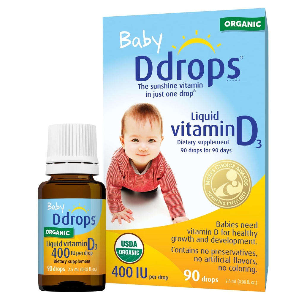 Drops 1072834 400 UI Vitamine liquide D3 gouttes pour bébés, 0,08 Fl. Oz (paquet de 2)