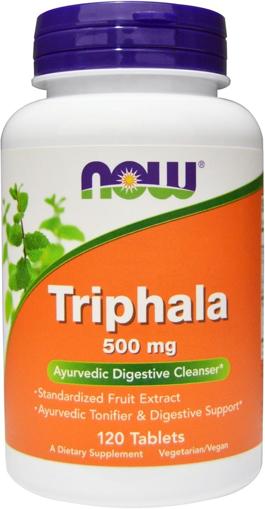 NOW Triphala, 500 mg, 120 Tablets (Pack of 2)