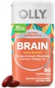 OLLY Ultra Strength Cerveau Softgels, Nootropic, soutient la fonction cérébrale saine, la mémoire, la concentration et la concentration, Oméga-3s, vitamines B6 et B12, 30 jours d'approvisionnement - 60 comtes