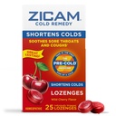 Zicam Cold Remedy Zinc Lozenges, Saveur de cerise sauvage, homéopathique, Gorge et Toux douloureuses, Médecine de raccourcissement du froid, raccourcissement de la durée du froid, 25 Compte