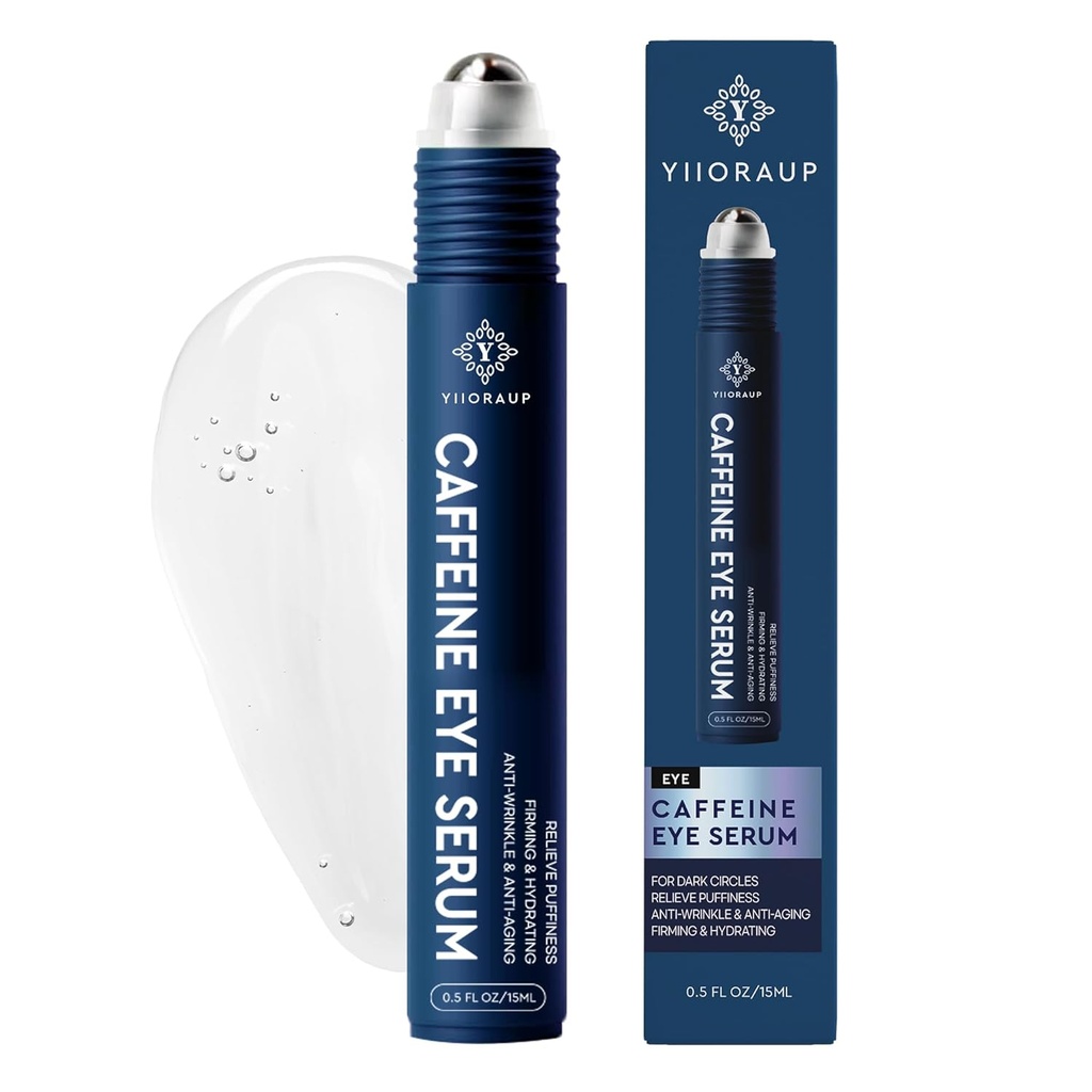 Eye Roller pour Sacs pour Homme: Hommes , Crème de caféine sous les yeux pour Yeux Puffy et Traitement des Cercles Noirs – Refroidissement Stick Depuffer pour Réducteur de Puffiness 0.45 fl. Oz. (Moyen, Sans parfum)