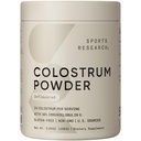 Sports Research® Poudre de colostrum de Bovine – Facile à mélanger, Superfood mono-ingrédient – Immunity Support & Gut Health w/IgG Antibodies - U.S. Source · Non-OGM · Sans gluten - 75 portions (non aromatisées)