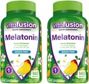 Vitafusion 3 mg Melatonin Supplément Gummy, Réveillez-vous rafraîchi, Soutien du sommeil et Jet Lag Aid, Sans sucre, Supplément alimentaire, Thé blanc naturel et saveurs de pêche, 140 Compte (paquet de 2)