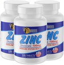 Sunshine Naturals supplément minéral de gluconate de zinc – soutient le système immunitaire, favorise la guérison des plaies, améliore la santé de la peau, fournit la défense antioxydante – 100mg, 120 comprimés, haute puissance