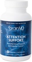 BRAINMD Dr Amen Attention Support - 90 Capsules - Promotes Mental Focus & Impulse Control - Gluten Free - 30 Servings