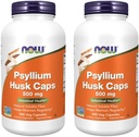 NOW Foods Psyllium Husk 500mg, 500 Capsule (2 Pack)
