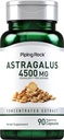 Piping Rock Astragalus Capsules d'extraits de racines de 4500mg de 90 Count, Végétarien, Non-OGM, Supplément sans gluten