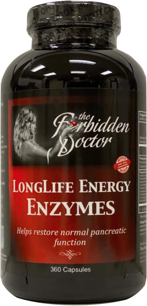 Enzymes d'énergie de longue durée, 3mo Approvisionnement-Pancreatin 6X Enzymes les plus forts Pancrea Soutien digestif 100% aliments entiers-pas de synthétiques, Trypsine 2500 USP, Chymotrypsine 1000 USP-PROBIOTICS-Turmeric-Herbes