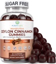 Supplément cannelle Ceylan sans sucre pour la santé du cerveau, végétalien, sans gluten, remplacer les capsules cannelle Ceylan, pilules, poudre, extrait (60 Chews)