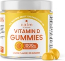 Calm by Wellness Gummies Vitamine D pour adultes, Vitamine D3 Gummy, Vitamines pour os et système immunitaire, Saveur de citron, 30 Compte