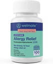 WELMATE - Soulagement de l'allergie - Fexofenadine HCl 60 mg - 12 heures Antihistaminique non somnolente - Éternuement - Runny Nez - Yeux, nez et gorge - Comprimés de soulagement de l'allergie intérieure et extérieure - 100 Compte