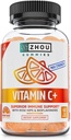 Gummies Zhou Vitamine C+ - Gummies Vitamine C pour les adultes et les enfants, 270 mg par Gummy avec des bioflavinoides et Acerola pour le soutien immunitaire - 60 Gummies Vegan