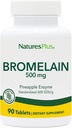 Natures Plus Bromelain - 500 mg, 90 comprimés végétariens - Supplément enzymatique protéolytique naturel- Sans gluten - 90 portions