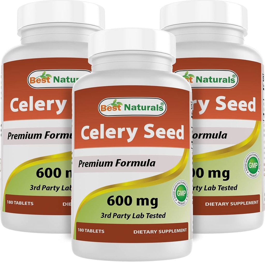 Meilleures graines de céleri naturelles 600 mg 180 comprimés (180 Nombre (paquet de 3))