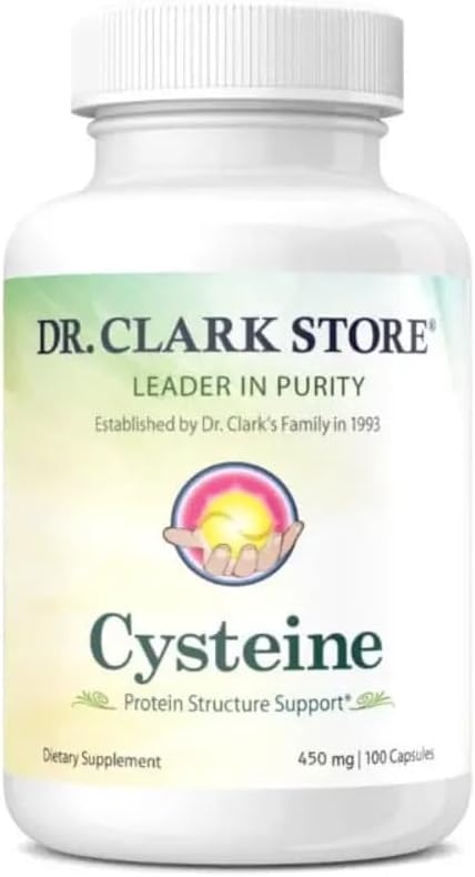 Dr Clark Store Cysteine – 500mg, 100 Capsules de gélatine, soutient la santé immunitaire et respiratoire