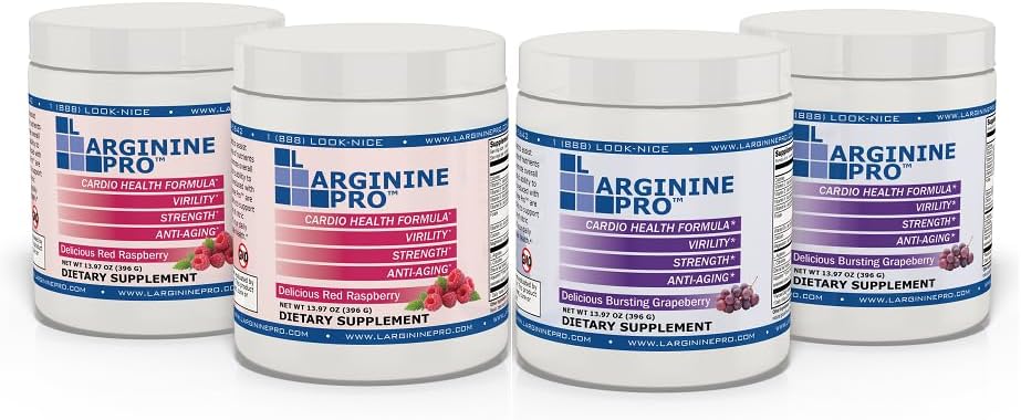 L-ARGININE PRO.500mg L-Arginine Plus L-Citrulline 1 100mg Raspberry & Pâte de raisin Supplément de mélange pour une production accrue d'oxyde nitrique
