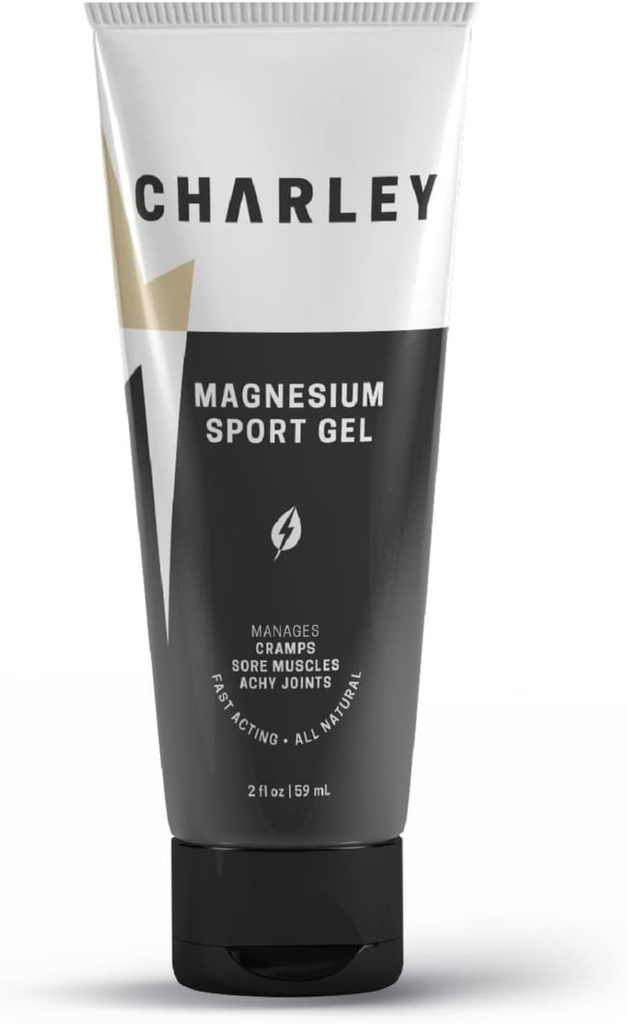 Charley Magnesium Sport Gel (2 oz.) - Solution biologique naturelle à action rapide pour les athlètes et les personnes actives