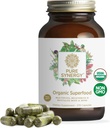PURE SYNERGY Superfood Capsules De Superfood Biologique & Supplément de Verts Des aliments entiers comme les Super Greens, Spiruline et Champignons pour l'énergie, le vieillissement en santé et la santé immunitaire (270 capsules)
