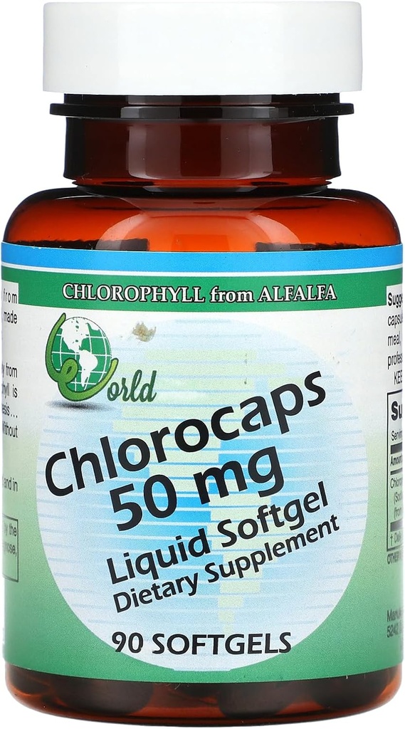 Chlorocaps organiques mondiaux - 50 mg - 90 Softgels