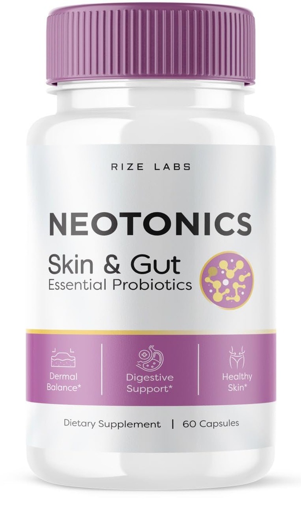 Neotonics Skin & Gut Capsules for Skincare, Essential Probiotics, Health Supplement Pills (60 Capsules)
