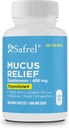 Safrel Pharma Mucus Relief Guaifenesin 400 mg - Expectorant à action rapide, Thins and Loosens Mucus, Soulage la congestion thoracique, la toux, le froid et la grippe (300 Nombre (paquet de 1))