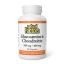 Facteurs naturels Glucosamine et Chondroïtine - Soutient des articulations saines et tissus conjonctifs - Non-OGM et sans gluten - 60 capsules (20 portions)
