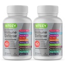 VITEEY 11 en 1 Supplément de soutien immunitaire - Immune Defense with Vitamine D3, B6, Echinacea, Turmeric, Rose-HIPS, Sélénium, BioPerine, Ginger, Elderberry Vitamine C and Zinc - 120 Compte