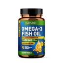 Construit par la nature Omega 3 Huile de poisson Gels mous - 2400 mg Huile de poisson, 1440 mg Omega 3, 864 mg EPA, 576 mg DHA - Supplément supplémentaire de soutien en santé du cerveau et du coeur - 120 Softgels