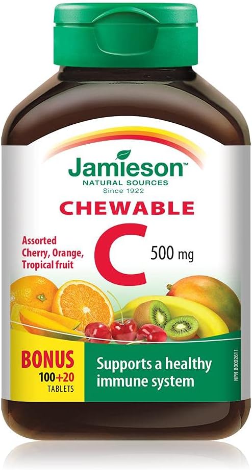 Jamieson Vitamine C Fruits mélangés 500mg 120 Comprimés