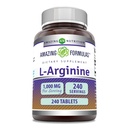 Formules étonnantes L-Arginine 1000mg Comprimés de l'acide amino supplément pour les femmes et les hommes