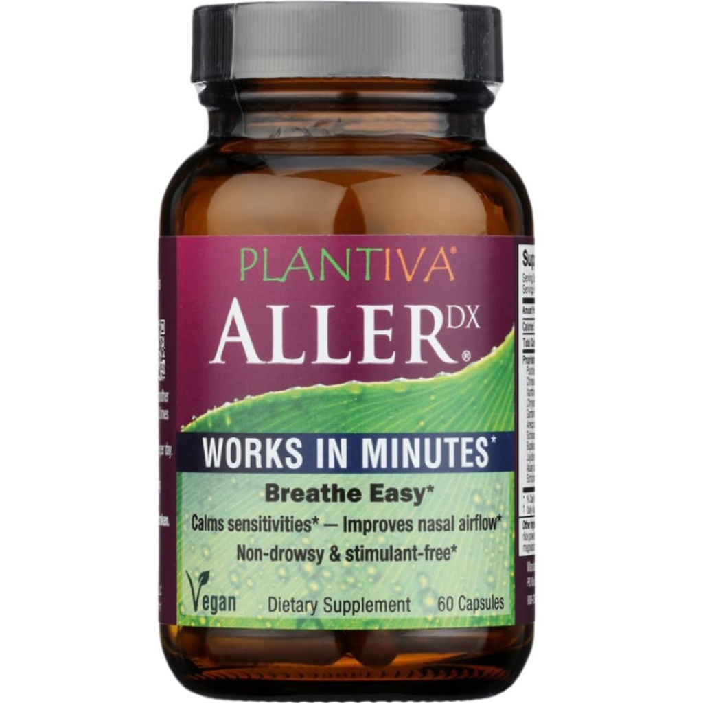 Supplément de soutien saisonnier à base de plantes aller-dx naturelles - Support respiratoire sans somnolence, sans stimulation, à action rapide - 60 capsules