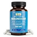 Triple complexe Magnésium 300mg.L'absorption élevée Magnésium Glycinate, Citrate et supplément de malate soutient la fonction musculaire, le métabolisme et la santé cardiaque.L'absorption de 90 capsules (paquet de 1)
