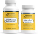 Recherche nutritionnelle MycoPul Binder & Core Minerals Bundle - Soutenir l'état des minéraux dans le corps pendant les protocoles de briquet (2 produits)