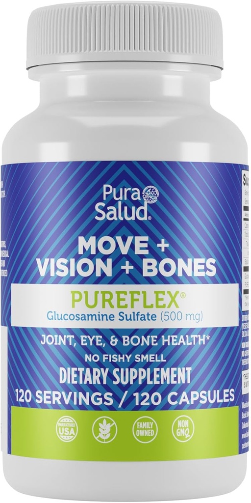 Marques de base Pura Salud Pureflex Glucosamine Sulfate 500mg, 120 Compte (paquet de 1)