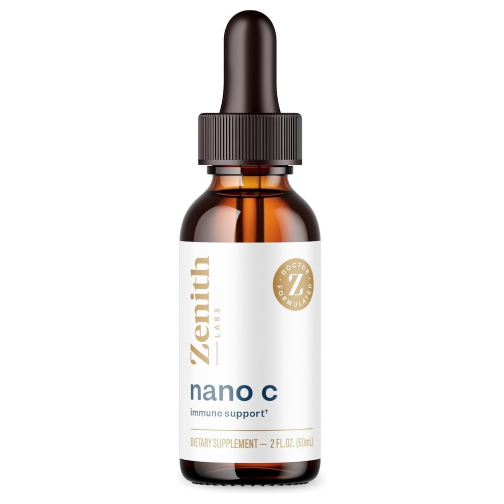 Zenith Labs Liquid Vitamine C gouttes pour les adultes - Nano C Supplément de soutien naturel immunitaire, supplément liquide vitamine C pour une immunité plus forte - Nanotechnologie Micro C Particules pour l'absorption rapide