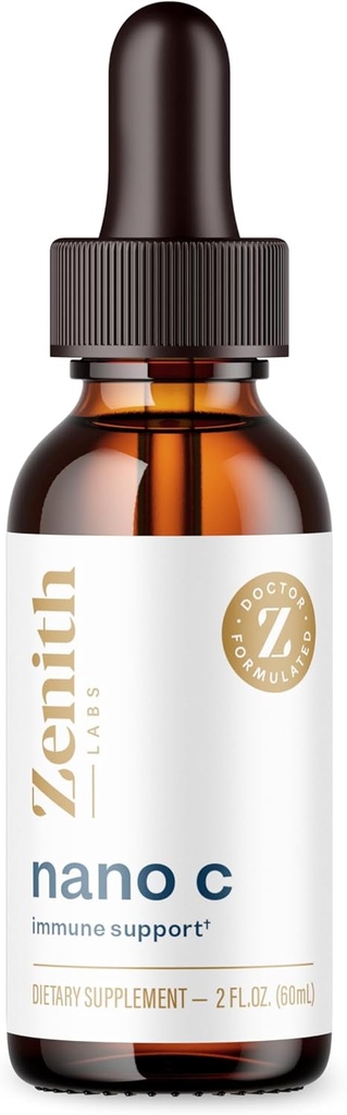 Zenith Labs Liquid Vitamine C gouttes pour les adultes - Nano C Supplément de soutien naturel immunitaire, supplément liquide vitamine C pour une immunité plus forte - Nanotechnologie Micro C Particules pour l'absorption rapide