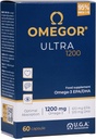 OMEGOR Omega 3 Huile de poisson 1200mg Ultra - 610mg EPA et 510 DHA Omega3 IFOS certifiés - haute biodisponibilité et aucun arrière-goût (60 capsules)