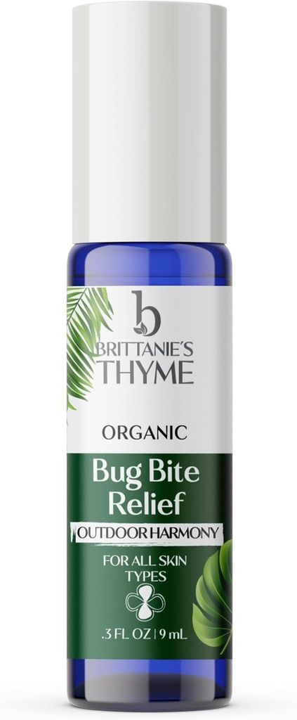 Brittanie's Thyme Organic Bug Bite Relief - .3oz (paquet de 1) – Fast Relief from Stings, Bites, Scrapes and Minor Burns